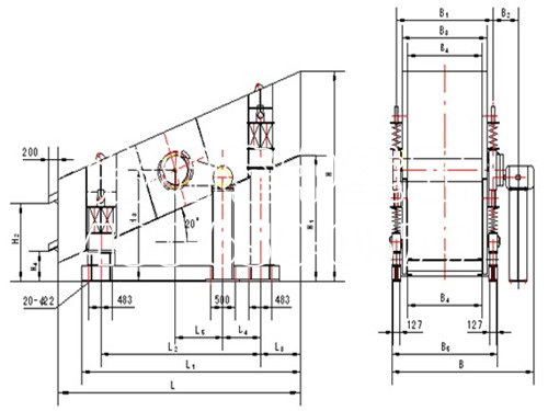 圓振動篩結(jié)構(gòu)圖 圓振動篩結(jié)構(gòu)圖